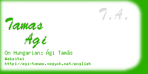 tamas agi business card